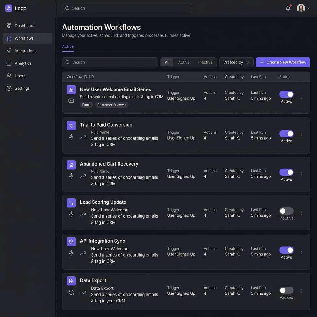 Automations Toggle View