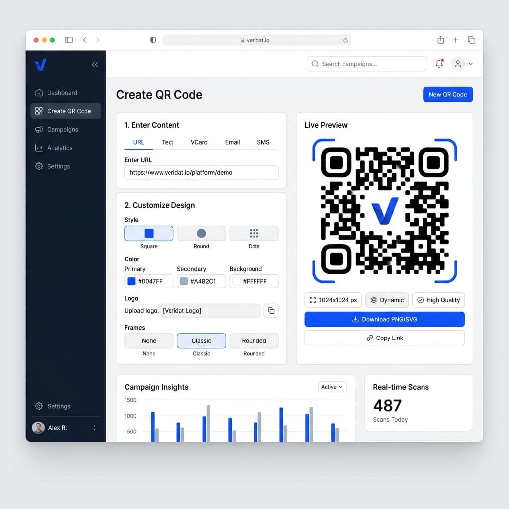 QR Codes Generator View